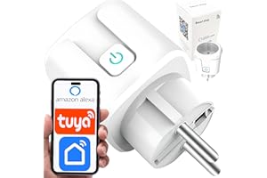 Retoo Gniazdko Wi-Fi z pomiarem prądu, mini inteligentne gniazdko z WiFi, gniazdko Wi-Fi 16 A 3750 W, wtyczka kompatybilna z Alexa, Google Assistant, sterowanie głosowe, zdalny dostęp, Smart Plug