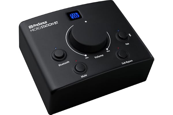 PreSonus MicroStation BT, 2.1 Contrôleur de Moniteur de Haut-Parleur avec Connectivité Bluetooth et sortie de Caisson de Basses Subwoofer