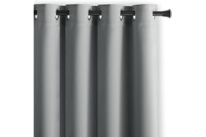 RESTILO AmeliaHome Zasłona 140x245 cm szara zaciemniająca na przelotkach Blackout