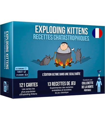 Exploding Kittens Aie Aie Aie Avocado – Verrücktes Kartenspiel Für 2-6 Spieler Ab 7 Jahren – Französische Version
