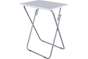 LA BOLATA thesecrethome.es - Mesa Plegable Portátil de Madera - Mesita Multifuncional Rectangular - Mesa Auxiliar para Terraza, Balcón, Camping o Jardín 48 x 38 x 66 CM (White)