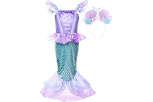 JerrisApparel Dziewczęcy kostium księżniczki, syrenki, Halloween, sukienka na imprezę