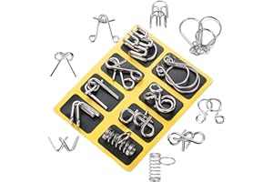 Joyeee 8 Piezas Alambre de Metal Enigma Brain Teaser 3D Rompecabezas del Cerebro del Metal Juego Puzle #2 - Juguete Educativo Clásico Inteligencia para los Adultos y los Cabritos
