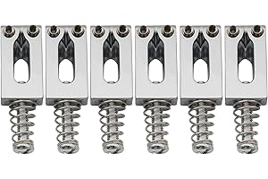 Musiclily 10,5mm Siodełko Mostka Tremolo do Gitary Elektrycznej Stratocaster, Chrom(6 szt.)