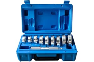 ATPEAM Bearing Race and Seal Bushing Driver Install Set, 1 Driver 9 Discs Collar Axle Housing, 10 PCS Master Universal Aluminum Bush Drive Seal Universal Kit for Automotive Wheel Bearings