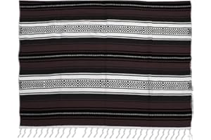 Clispeed - Coperta messicana, 130 x 180 cm, in tessuto messicano, per yoga, picnic, campeggio, colore: grigio