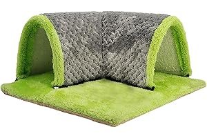 MagiDeal Nascondiglio per porcellini d'India Piccoli Animali Tunnel Gabbia Accessori Parco Giochi 2 in 1 Letto e Tunnel per Scoiattolo Criceto, Grigio