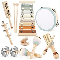 Houten Muziekinstrumenten Kind | 7-delige Muzikale set met Koffer | Tr - Baby Doo