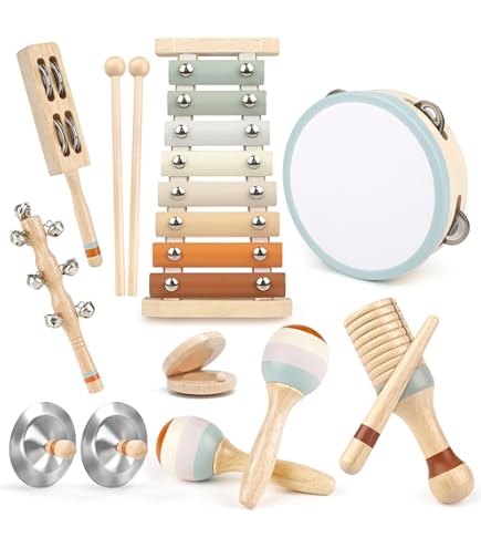 12 Maracas In Legno Per Bambini - Shaker Musicali Colorati | Giocattolo Educativo Per Prima Infanzia - Foto 6