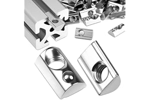 sturiz 50 sztuk nakrętek M3 Nut 6 T nakrętki śrubowe 20-seria M3 profilowe aluminiowe 20x20 niklowana stal węglowa tuleja ślizgowa z kulką sprężynową do aluminiowego profilu C 3D drukarki CNC