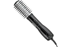 BaByliss Flawless Volume Hot Air Brush - Dry and Style in One, Titanium-Ceramic 38mm Barrel for Smoothness, Ionic Frizz-Control, Black, 2764U