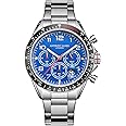 Anthony James Automatic Tachymeter Chrono Wrist Watches Men - Steel Back, Analogue, Stainless Steel Strap, Hand Assembled, Water & Scratch Resistant Men's Watch - 5 Years Warranty