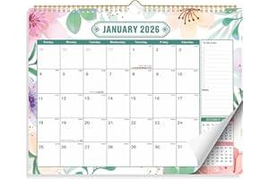 ZEEYUAN Calendrier Mural 2026–2027 18 Mois Calendrier Mensuel 2026 Calendrier Familial Janvier 2026 à juin 2027 avec Vacances 28x30cm