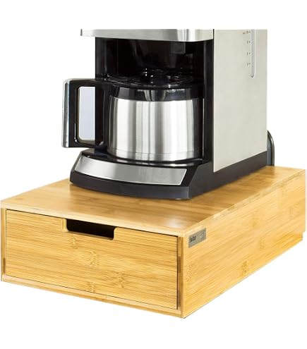 Boîte De Rangement En Bois D'Acacia Pour Dosettes Café K-Cup - 2 Tiroirs, 28 Capsules