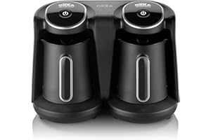 ARZUM OKKA Arzum OK006-K OK006 OKKA Minio Duo Cafetière turque 8 tasses de café en une seule fois, en plastique, noir