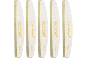 DERSHARA Lima De uñas Profesional Gel Acrílico Limas uñas 180/240 grit Bloque de pulido Doble cara papel de lija esmerilado Pulido Manicura - 15 Piezas (180/240)