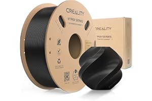 Creality PLA Filament,Hyper PLA Filament 1.75 1KG, PLA de Alta Velocidad 30-600 mm/s, Precisión Dimensional +/- 0.02 mm Compatible con la Mayoría de Impresoras 3D,Negro PLA Impresora 3D