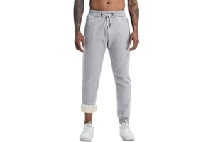 Aisprts Pantalon Chandal Hombre Pantalones Deportivos Forro Polar Térmico Pantalones Casuales Hombre de Invierno con 2 Bolsillos con Cremallera y Cinturilla Elástica con Cordón