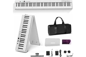 Finger Dance Faltbares Klavier, 88 Tasten Full Size Semi Weighted Keyboard Digital Piano, tragbare elektronische Tastatur mit Bluetooth MIDI, mit Tragetasche für Anfänger