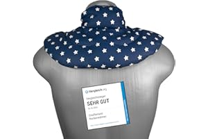 ‎GIRAFFENLAND Nackenhörnchen mit Stehkragen Sterne-blau - Kirschkernkissen - Nackenkissen Wärmekissen - Ein sehr wohliger Nackenwärmer