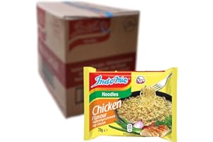 ‎KAJAL INDOMIE Instant Nudeln Huhn - 40 x 70g Multipack | Schnelle & einfache Zubereitung | Würzige Hühnergeschmack Nudeln | Weizenmehl, Palmöl, Sojabohnen, Sellerie | Perfekt für unterwegs