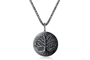 COAI Religious Jewelry Obsidian Necklace Tree of Life Necklace