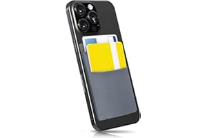 MyGadget Cartera con 2 Bolsillos para Funda Móvil - Tarjetero Adhesivo para Smartphone - Porta Tarjetas de Crédito con Bloqueo RFID - Card Holder - Negro