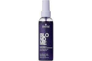 Schwarzkopf Professional BLONDME Bond Repair Purple Spray Conditioner Sans Rinçage Neutraliser Sous Tons Jaunes Cheveux Colorés Éclaircis Décolorés Démêlant Et Nourissant 150 ml