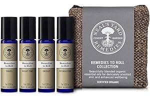 Neal's Yard Remedies | Remedies to Roll Collection | Vegan Organic Oils | Travel, Night Time, Energy, Relaxation | Gift Set For Women| 9ml Each
