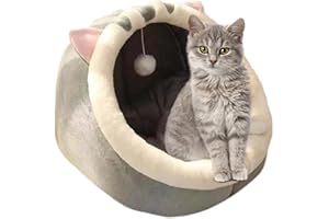 GUSENGO Katzenhöhle Katzenbett Flauschig, Katzennest Für Hunde Katzen Mit Herausnehmbarem, Faltbar Waschbar Bequemer Katzenschlafplatz Für Katzen, Kuschelhöhle Für Katzen Kätzchen Hund Kaninchen