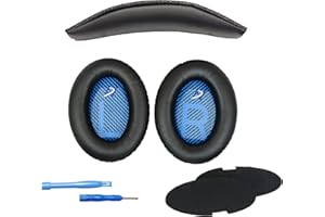 AHG ACCESSORY HOUSE GLOBAL Replacement QC15 ear pads / QC2 ear pads and V2 QC15 Headband pad / QC2 Headband pad Cushion Compatible with Bose QuietComfort 15 (QC15) and Bose QuietComfort 2 (QC2) Headphones (Black)