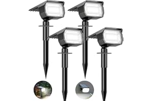 btfarm 4 Pack Solar Lights Outdoor Garden, 72 LED Solar Spot Lights 3 Modes IP65 Waterproof Garden Uplighters Solar Powered, Auto ON/Off Spotlight for Yard Driveway Pathway Landscape 6500K Cool White