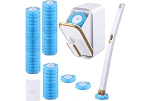 wlich Disposable Toilet Brush with 48 Refills, Bowl Toilet Brush with Wall Mounted Holder, Limescale Remover Cleaning for Hygienic Bathroom Cleaning