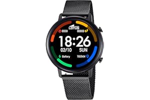 LOTUS Montre Connectée Homme Smartwatch Acier 316L Noir - Étanche IP65 50043/1 - Musique, Pas et Calories, Sport, Fréquence Cardiaque et Pression