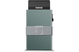 TOYFID RFID Card Holder Pop Up Minimalist Wallet for Men Women RFID Blocking Protection Metal Aluminum Slim Credit Card Case