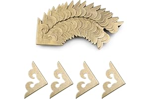 QUIODOK Dylan-EU 24 Pcs 27 x 27 mm Large Retro Metal Corner Protector Book Scrapbooking Albums Menus Vintage Decoration Iron Protection Corner Notebook File Corner Decorative Accessory - Bronze