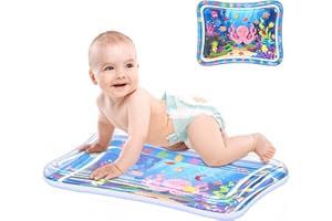 CORYIN Tummy Time Mat Inflatable Baby Water Play Mat for Infants and Toddlers Sensory Toys Early Development Activity Centers Newborn Toy Playmat for 0 3 6 9 Months Girls Boys, Blue