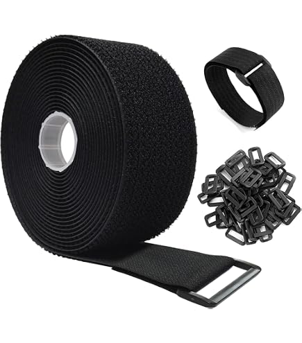 Sangle Scratch Réutilisable - 5 M X 2 Cm - Avec 25 Boucles - Rangement Câbles, Fixation Objets - Intérieur/Extérieur