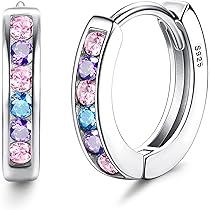 Glintara Creolen Silber 925 - X-Form Ohrringe Mit Zirkonia Für Damen