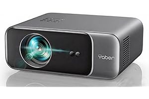 【Auto Focus & Keystone】 1080P HD Portable Projector, WiFi6 Bluetooth 5.2 Projectors, YABER Pro V9 Smart Projector, Home Cinema Projectors for Bedroom/Smartphone/TV Stick