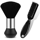 Juego de cepillos para el cuello de barbero – Plumero suave para cuello de barbero con cepillo de limpieza de recortadora de 