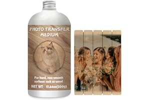 ‎KINTSUKUROI Photo Transfer Medium Gel, 500 ml Fototransferpapier für Holz, Fototransfergel zum Dekorieren von Möbeln, Familienaktivitäten, DIY Handwerk, Erinnerung an Menschen & Veranstaltungen