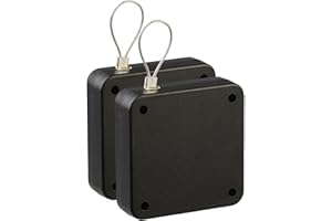 AGT Türschließer ohne Bohren: 2er-Set automat. Türschließer mit Tunnelzug, 1.200 g Zugkraft, schwarz (Minitürschließer, Automatischer Sensor, Toilette)