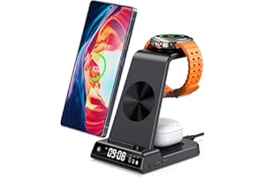 ‎PHELINTA Bezprzewodowa ładowarka do Samsung, Bezprzewodowa Stacja ładująca 3 w 1 do Samsung Galaxy S25 Ultra/S24/S23/Z Flip 7/Z Fold 7/Note 20, for Galaxy Watch 8/8 Classic/Ultra/7/6/5/4, Galaxy Buds 3/3 Pro