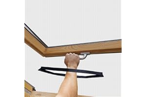 BKSAI Magnetyczny zamek błyskawiczny do moskitiery na okno dachowe, dostęp do okna, magnetyczny otwór "zrób to sam" do przeciągania moskitiery