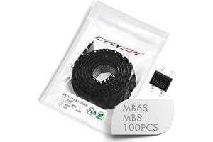 (Lot de 100 pièces) Chanzon Diode de redressement de pont MB6S SMD 0,5 A 600 V MBS (SOIC-4) Diodes de silicium monophasées 0,5 A 600 V