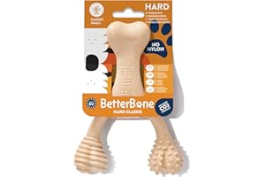 BetterBone - Juguete para Perros para Masticar - Small Hard Classic - Huesos masticables Veggie para Perros - Sin Nailon ni OGM a Base de celulosa - Juguete masticable Extra Duro - Sabor Neutro - Sin