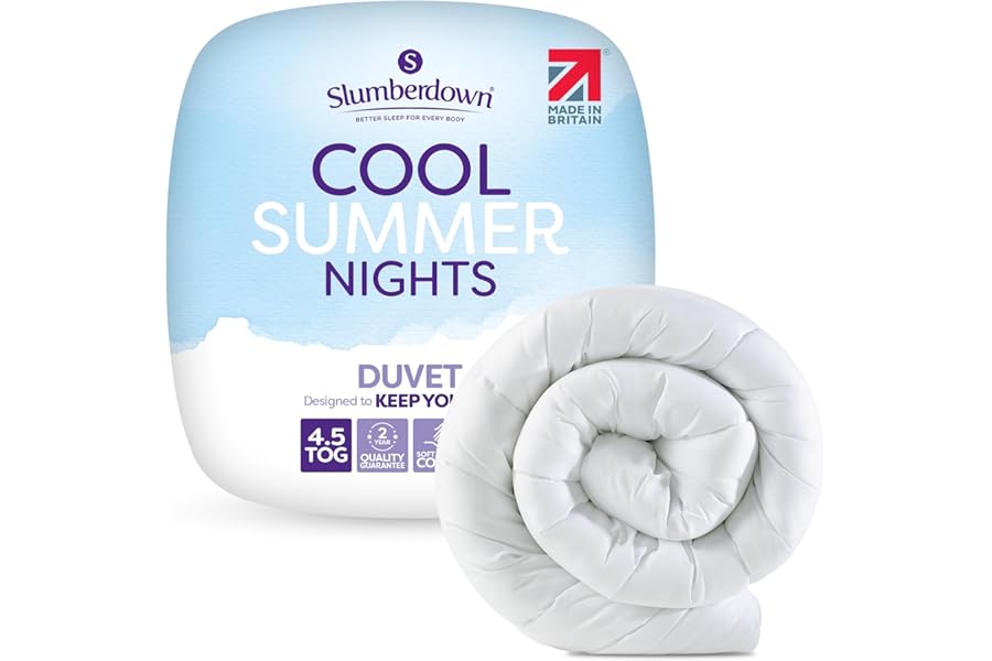 Slumberdown Cool Summer Nights 4.5 Tog King Size Duvet - Lightweight & Breathable UK Made King Size Quilt, Non-Allergenic & Washable | Perfect Summer Duvet for Hot Nights (225 x 220cm)