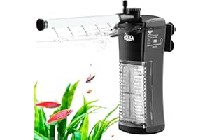 AQQA Filtr do akwarium, regulowany filtr wewnętrzny do akwarium, cichy, 8,5 W, filtr gąbkowy z pompą wodną 300 l/h, pompa do akwarium z filtrem do akwarium o pojemności do 120 l