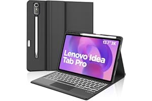 FOGARI Teclado con Trackpad para Lenovo Idea Tab Pro 12.7" 2025, Funda para Lenovo Idea Tab Pro 12.7 con Español Ñ Teclado Retroiluminado Bluetooth Magnético Desmontable con Trackpad, Negro